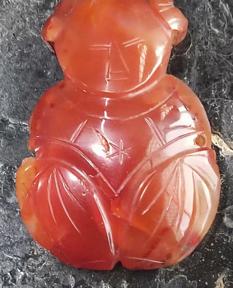 古玩玉器瑪瑙阿福真品鑒賞圖