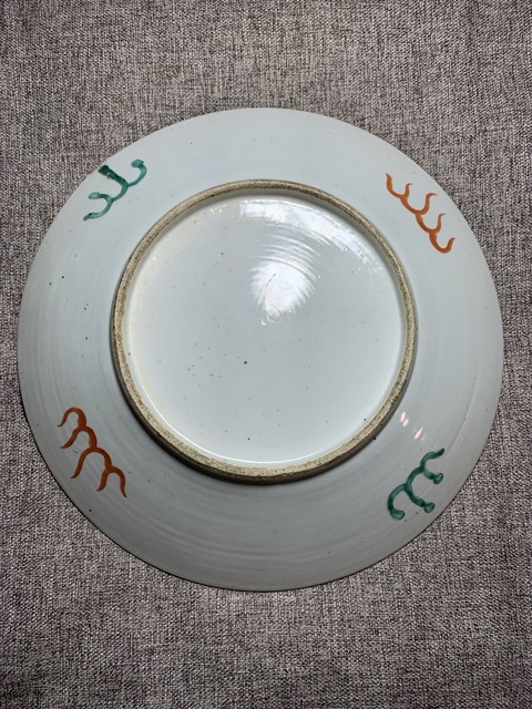 古玩陶瓷龍鳳紋粉彩盤真品鑒賞圖