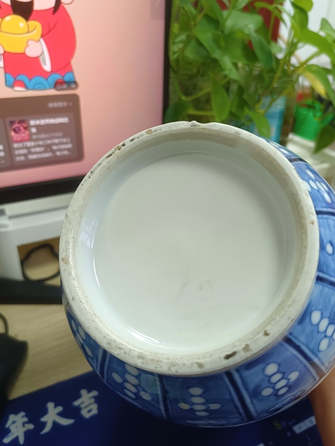 古玩陶瓷青花團鶴紋壯罐真品鑒賞圖