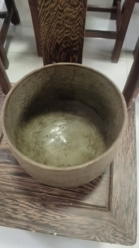 古玩陶瓷龍泉窯系青釉缽真品鑒賞圖