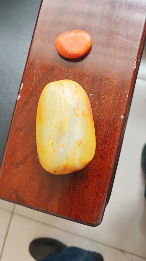 古玩玉器染色仿和田玉籽料真品鑒賞圖