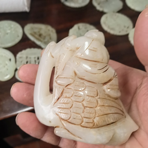 古玩玉器和田玉雕“羲之愛鵝”把件真品鑒賞圖