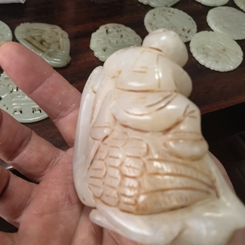 古玩玉器和田玉雕“羲之愛鵝”把件真品鑒賞圖