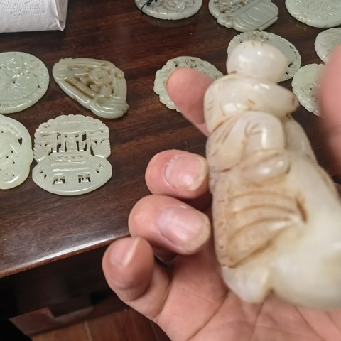 古玩玉器和田玉雕“羲之愛鵝”把件真品鑒賞圖