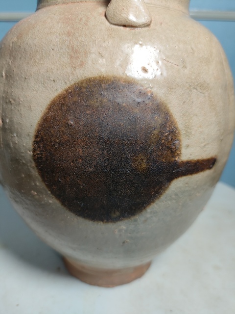 古玩陶瓷青釉褐彩雙系罐真品鑒賞圖