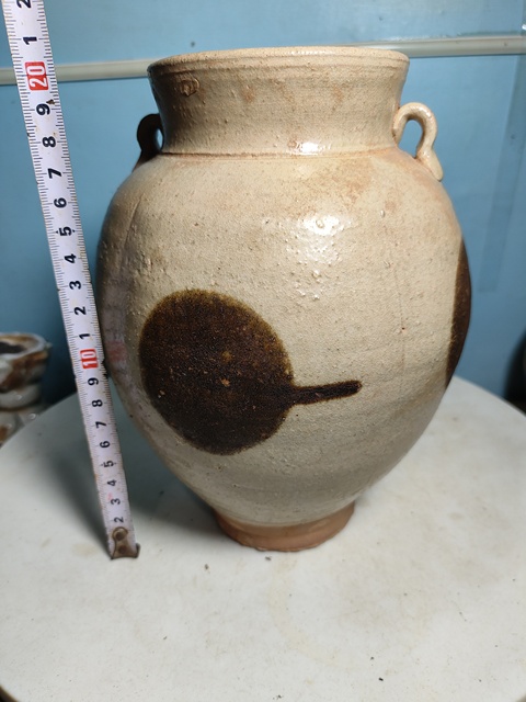古玩陶瓷青釉褐彩雙系罐真品鑒賞圖