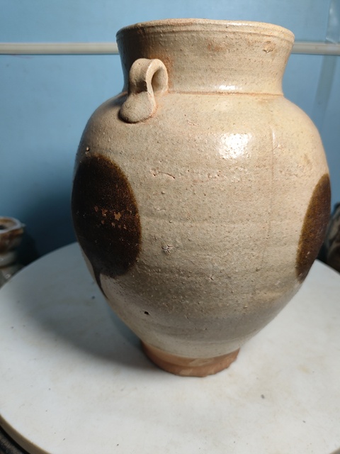古玩陶瓷青釉褐彩雙系罐真品鑒賞圖