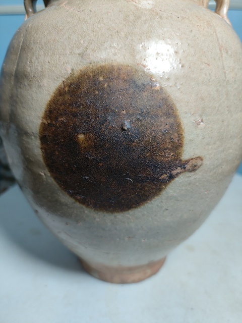古玩陶瓷青釉褐彩雙系罐真品鑒賞圖