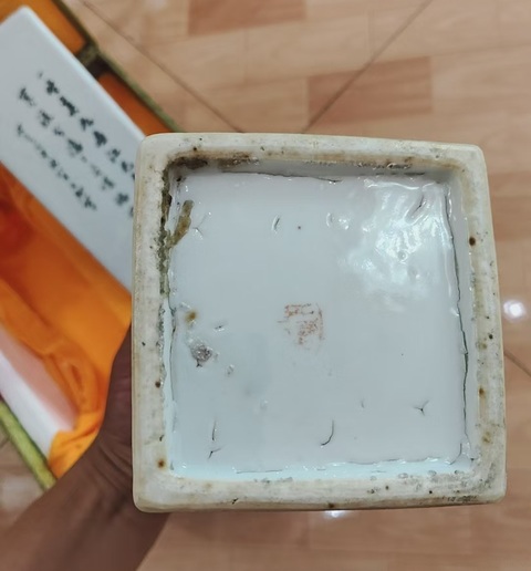 古玩陶瓷淺絳彩人物花鳥詩紋四方帽筒一對真品鑒賞圖