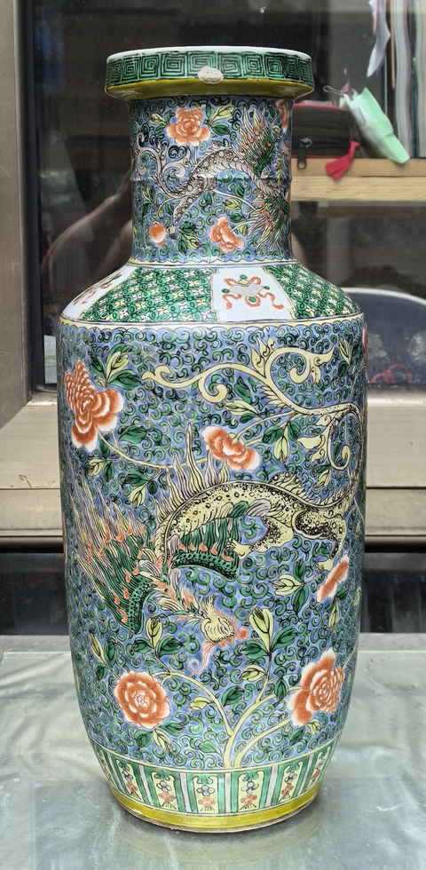 古玩陶瓷五彩棒槌瓶真品鑒賞圖