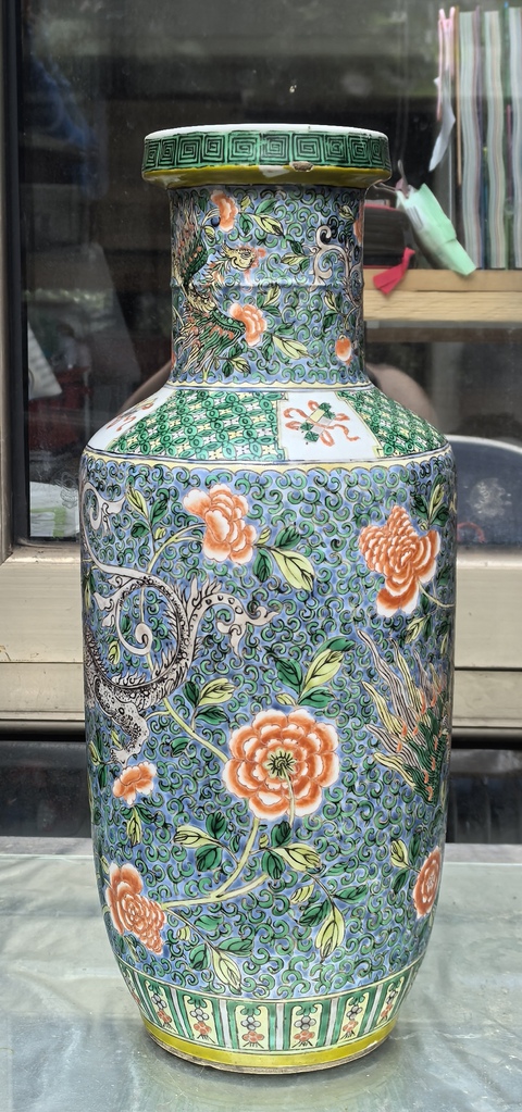 古玩陶瓷五彩棒槌瓶真品鑒賞圖