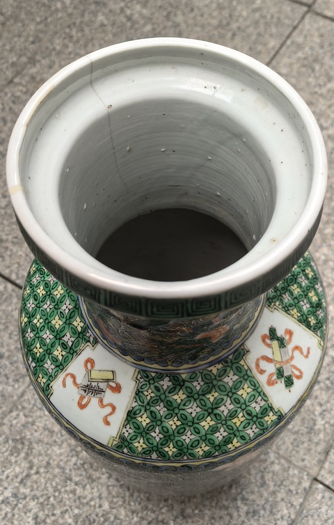 古玩陶瓷五彩棒槌瓶真品鑒賞圖