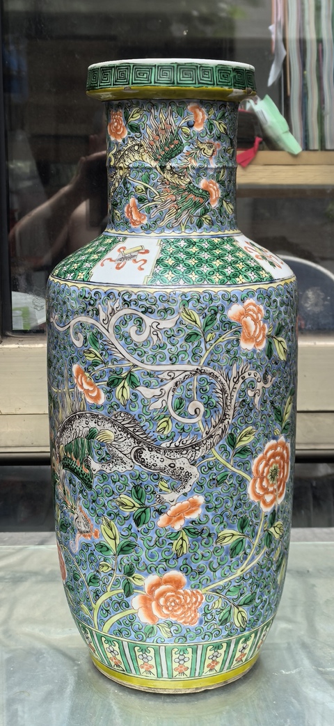古玩陶瓷五彩棒槌瓶真品鑒賞圖