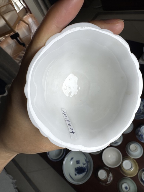 古玩陶瓷德化白瓷玉蘭杯真品鑒賞圖