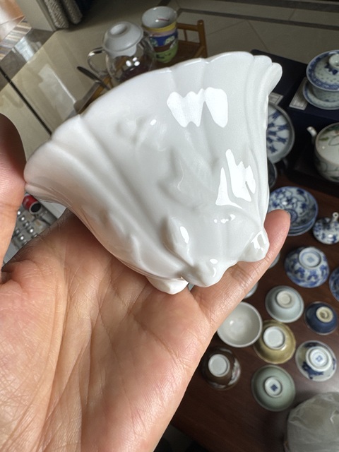 古玩陶瓷德化白瓷玉蘭杯真品鑒賞圖