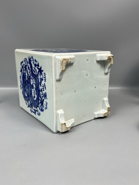 古玩陶瓷青花方盆真品鑒賞圖