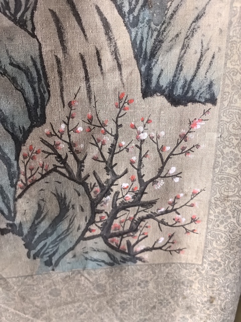 古玩字畫高悅達絹本山水真品鑒賞圖