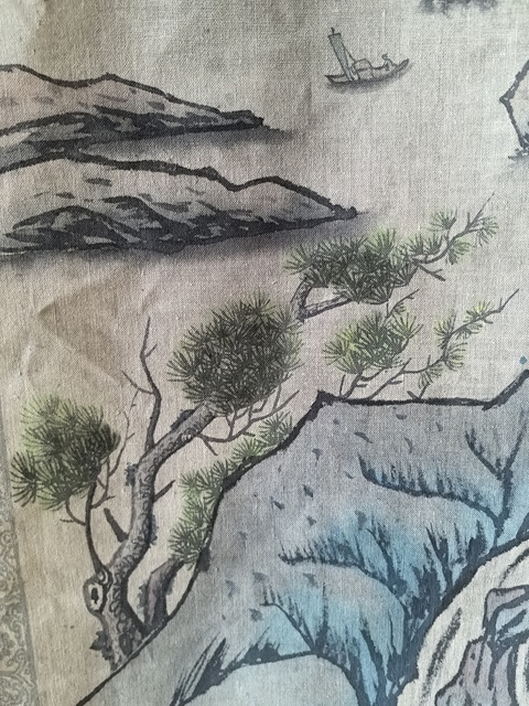 古玩字畫高悅達絹本山水真品鑒賞圖