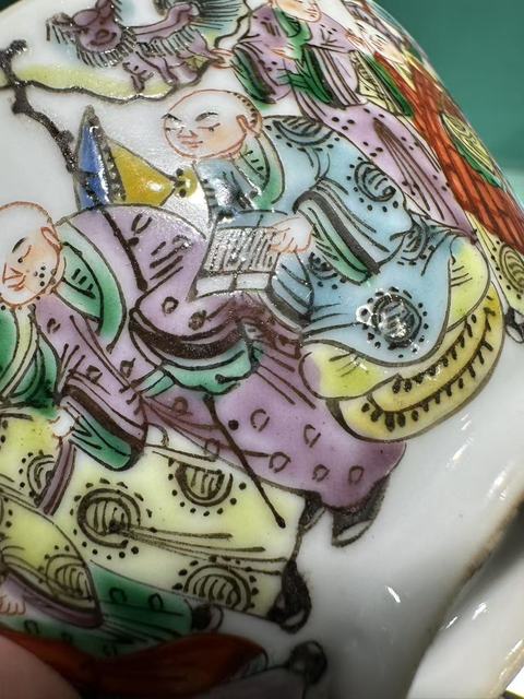 古玩陶瓷十八羅漢粉彩杯真品鑒賞圖