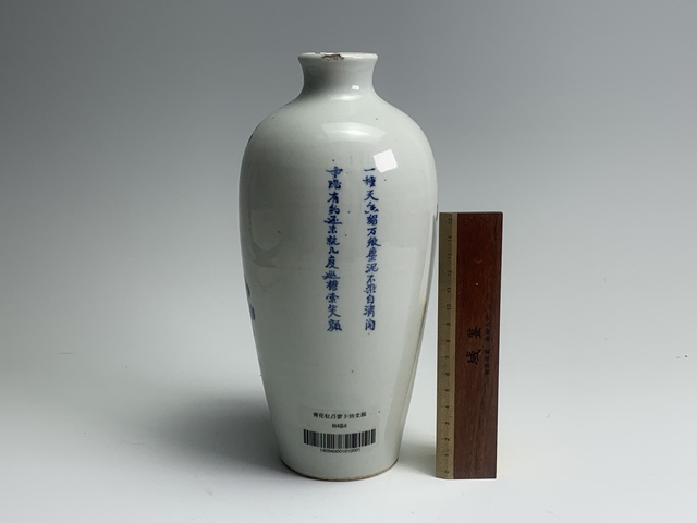 古玩陶瓷清道咸·青花花卉詩文蘿卜瓶拍賣，當(dāng)前價格288元