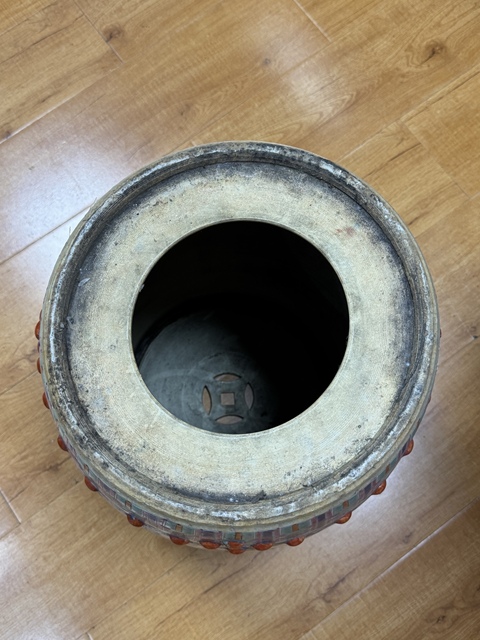 古玩陶瓷人物紋粉彩繡蹲真品鑒賞圖