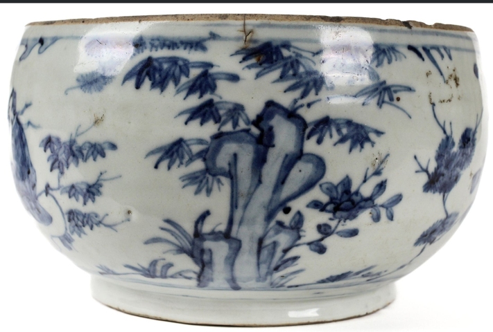 古玩陶瓷青花人物故事蓋罐真品鑒賞圖