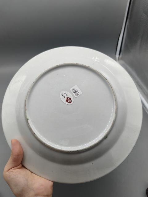 古玩陶瓷百花不落地粉彩盤真品鑒賞圖