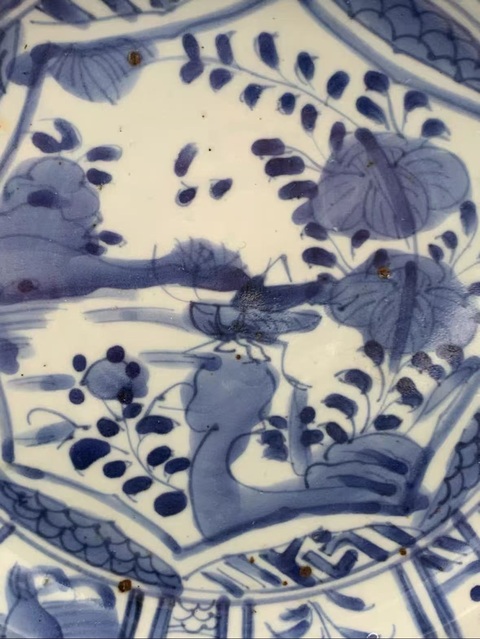 古玩陶瓷飛黃騰達青花盤真品鑒賞圖