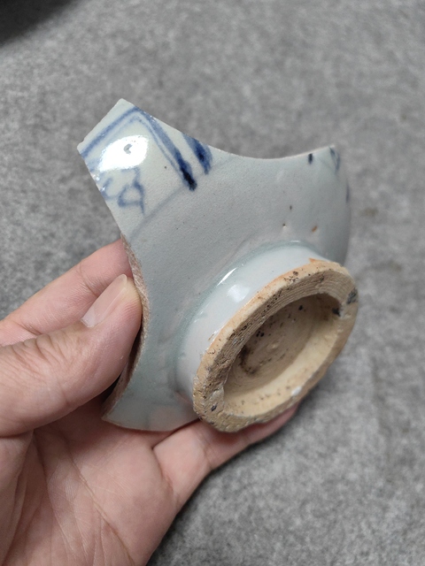 古玩陶瓷青花一把蓮紋標本真品鑒賞圖