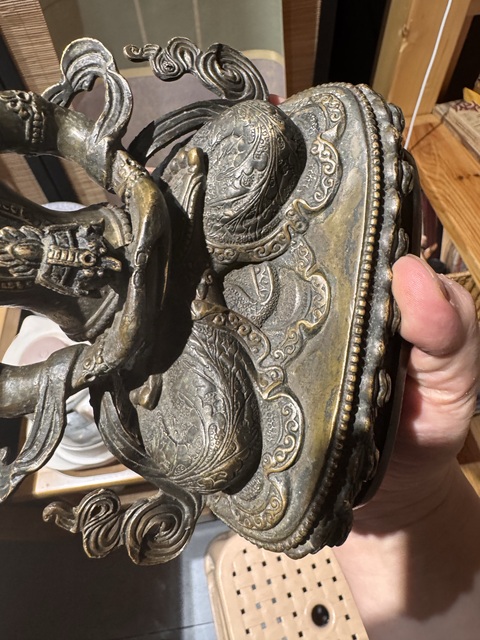 古玩銅器銅長壽佛真品鑒賞圖