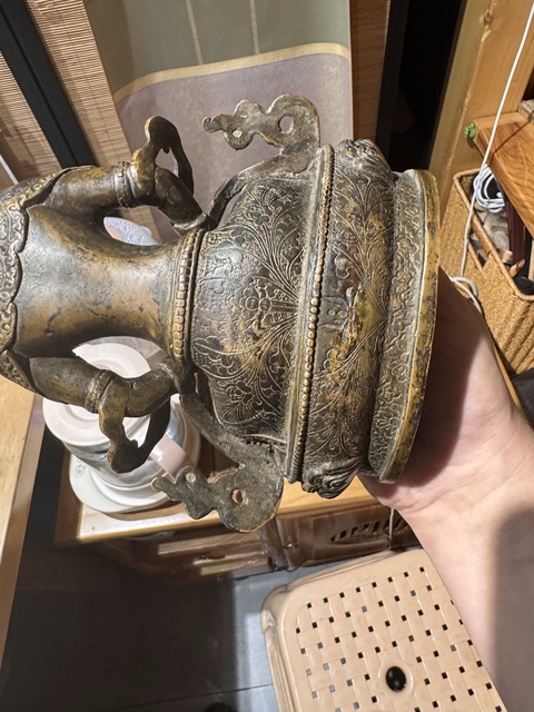 古玩銅器銅長壽佛真品鑒賞圖