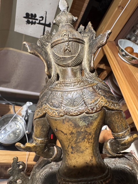 古玩銅器銅長壽佛真品鑒賞圖