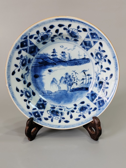 古玩陶瓷康熙青花盤拍賣，當前價格1800元