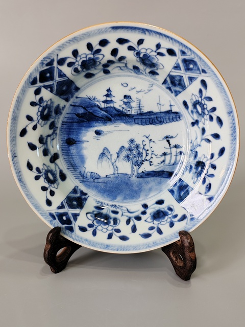 古玩陶瓷康熙青花盤拍賣，當前價格1800元