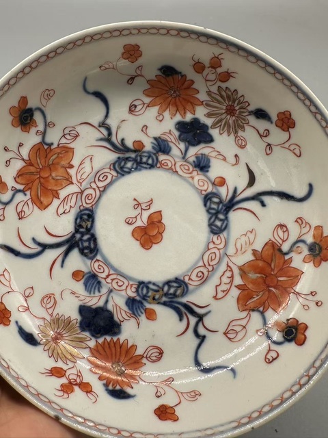 古玩陶瓷青花礬紅描金盤拍賣，當前價格1200元