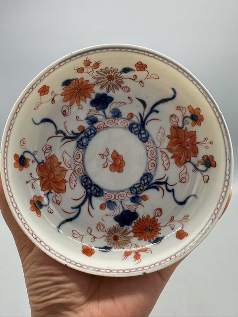 古玩陶瓷青花礬紅描金盤拍賣，當前價格1200元