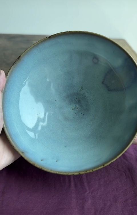 古玩陶瓷元代山西臨汾窯鈞釉大誤碗真品鑒賞圖