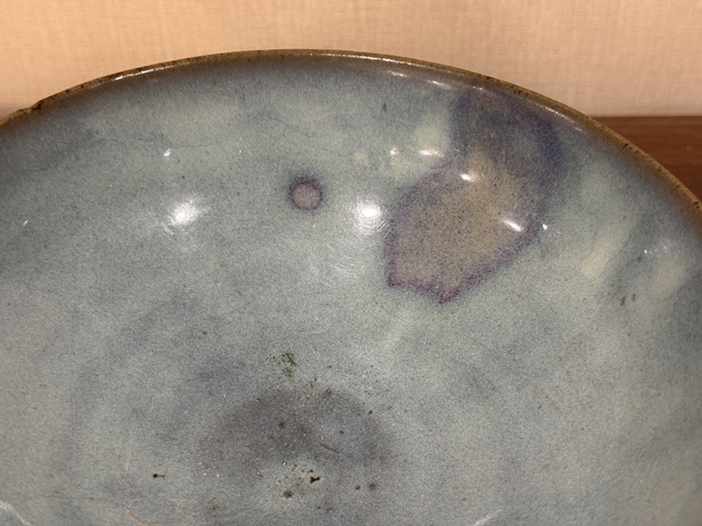 古玩陶瓷元代山西臨汾窯鈞釉大誤碗真品鑒賞圖