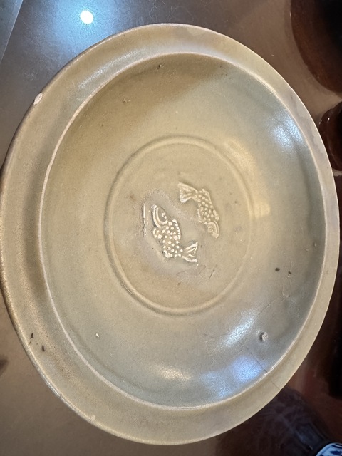 古玩陶瓷龍泉青瓷雙魚洗真品鑒賞圖