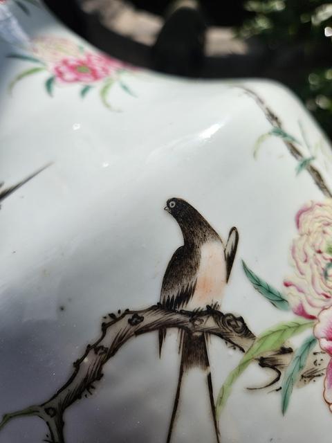 古玩陶瓷花鳥(niǎo)紋粉彩瓶真品鑒賞圖