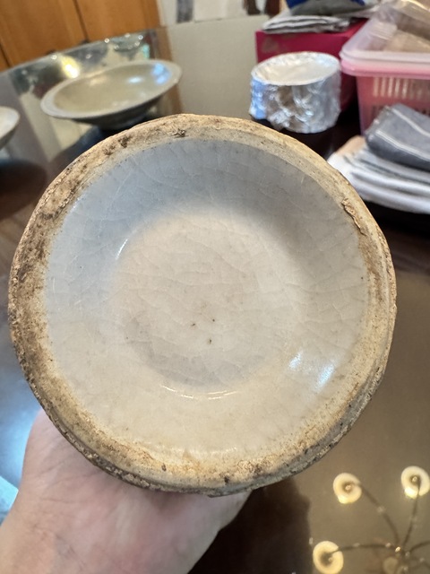 古玩陶瓷郎綠釉撇口瓶真品鑒賞圖