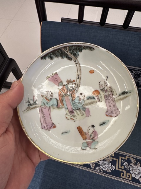 古玩陶瓷粉彩盤真品鑒賞圖