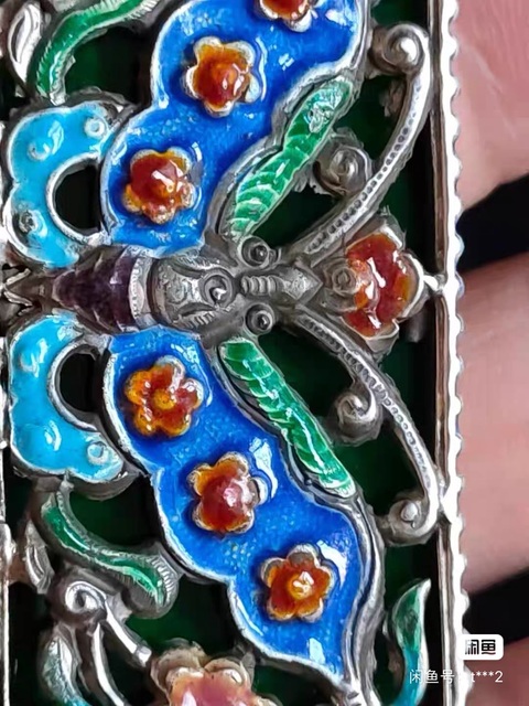 古玩玉器鑲嵌翡翠牌子真品鑒賞圖