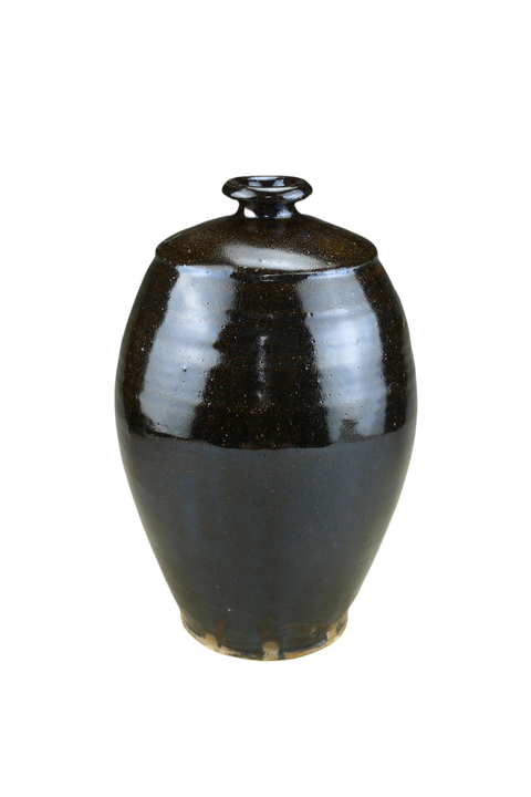古玩陶瓷清·褐釉梅瓶真品鑒賞圖