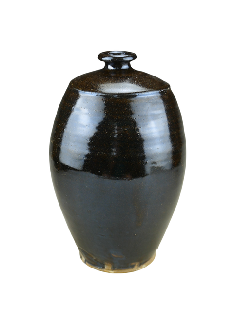 古玩陶瓷清·褐釉梅瓶真品鑒賞圖