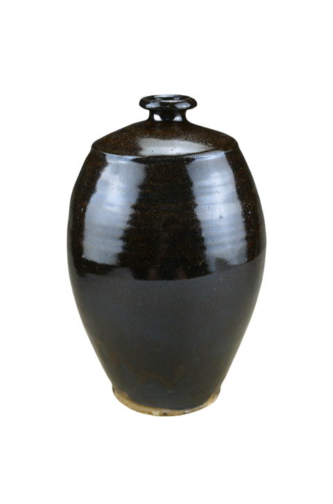 古玩陶瓷清·褐釉梅瓶真品鑒賞圖