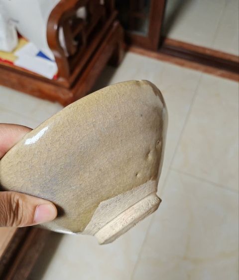 古玩陶瓷鈞窯月白釉茶碗真品鑒賞圖