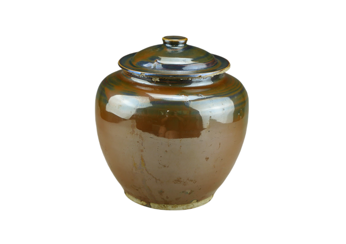古玩陶瓷明代.定窯系紫金釉蓋罐(高級器型)拍賣,當前價格166元