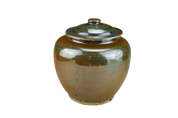 古玩陶瓷明代.定窯系紫金釉蓋罐(高級器型)拍賣,當前價格166元