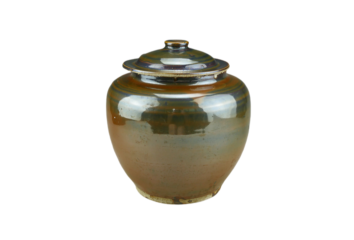 古玩陶瓷明代.定窯系紫金釉蓋罐(高級器型)拍賣,當前價格166元